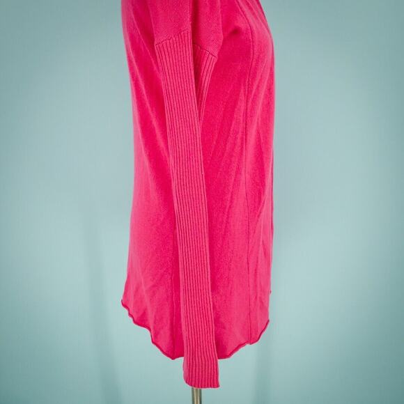 Two Bees Cashmere Size Medium M Pink Open Front Long Sleeve 100% Cashmere Knit C - Picture 2 of 5